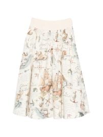 ZIMMERMANN Ribbed Printed Midi Skirt Neutrals at Farfetch